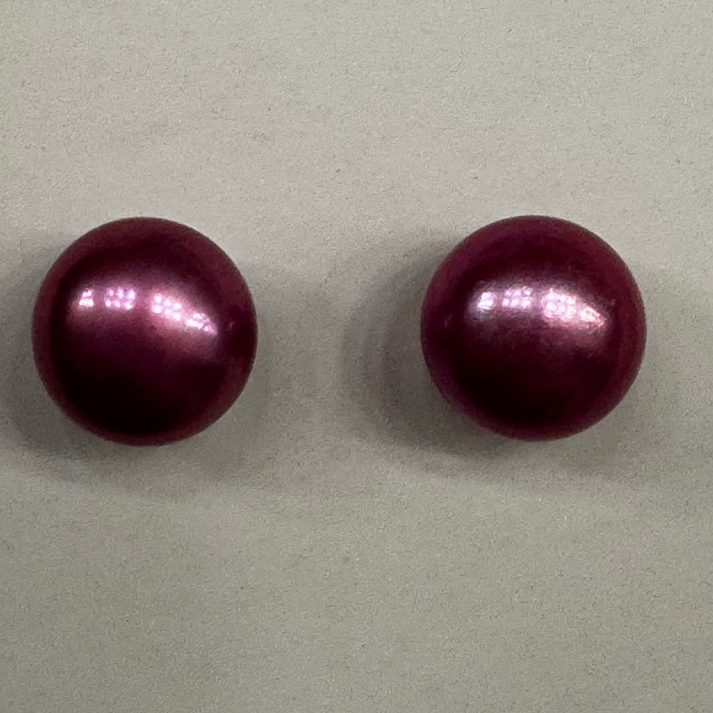 Honora Radiant Magenta Cultured Freshwater Pearl Stud Earrings - Picture 2 of 8